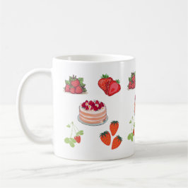 Strawberry Delights – Cute Illustration of Berries コーヒーマグカップ