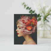 Strawberry Dessert Woman Collage ポストカード (スタンド正面)