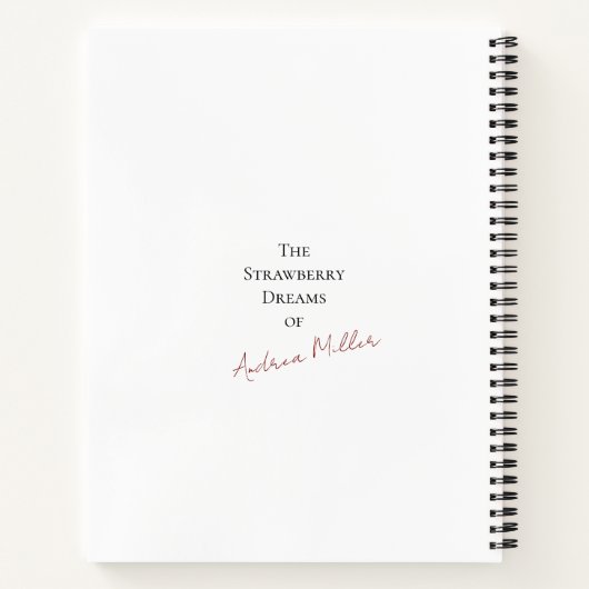 Strawberry Dreams Deluxe Spiral Notebook ノートブック (裏面)