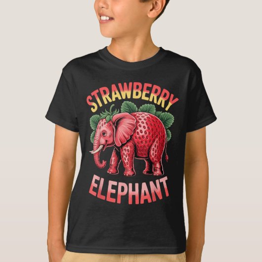 Strawberry Elephant Cute Meme Kids Italian Brainro Tシャツ (正面)
