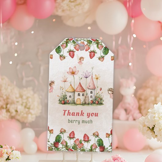 Strawberry enchanted fairy garden birthday  ギフトタグ
