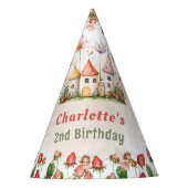 Strawberry enchanted fairy garden birthday  パーティーハット (正面)