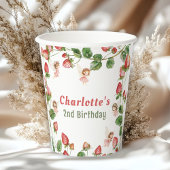 Strawberry enchanted fairy garden birthday 紙コップ