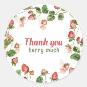 Strawberry enchanted fairy garden Thank You ラウンドシール (正面)
