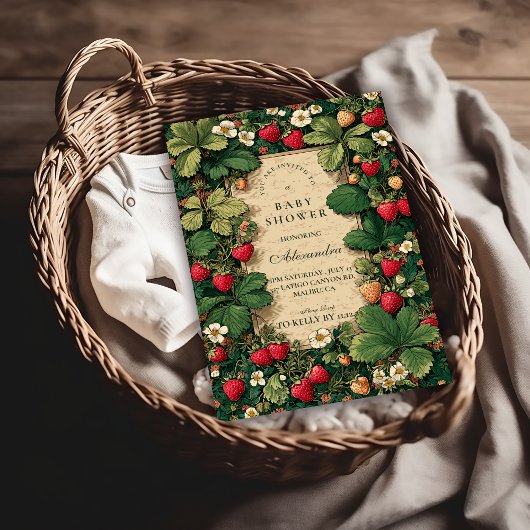 Strawberry Fairytale Baby Shower 招待状
