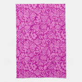 Strawberry Fantasy in pink キッチンタオル (縦)