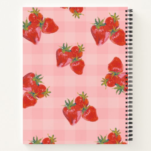 Strawberry Fields Notebook | Cute Fruit Aesthetic ノートブック (裏面)
