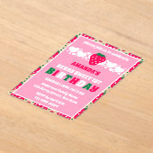 Strawberry First Birthday Celebration アクリル招待状 (レイダウン)