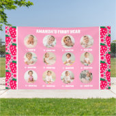 Strawberry First Birthday Celebration Milestone 横断幕 (外側)