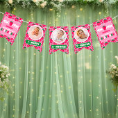 Strawberry First Birthday Celebration Photo バンティングフラッグ