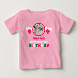 Strawberry First Birthday Celebration Photo ベビーTシャツ