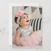 Strawberry First Birthday Celebration Photo 招待状 (裏面)