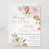 Strawberry Floral Bridal Shower Invite, Berry In  招待状 (正面)