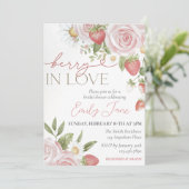 Strawberry Floral Bridal Shower Invite, Berry In  招待状 (スタンド正面)