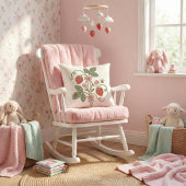 Strawberry Floral Garden Throw Pillow クッション