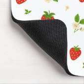 Strawberry floral pattern mouse pad, cute watercol マウスパッド (コーナー)