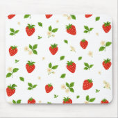 Strawberry floral pattern mouse pad, cute watercol マウスパッド (正面)