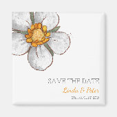 Strawberry Flower Wedding Save the Date マグネット (正面)