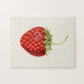 Strawberry (Fragaria) Fruit Watercolor Painting ジグソーパズル (横)