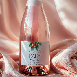 Strawberry Fresh Market Berry Sweet Baby Shower スパークリングワインラベル