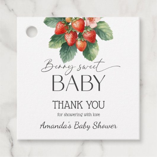 Strawberry Fresh Market Berry Sweet Baby Shower フェイバータグ (正面)