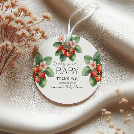 Strawberry Fresh Market Berry Sweet Baby Shower フェイバータグ