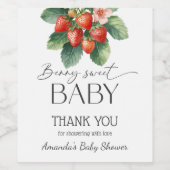 Strawberry Fresh Market Berry Sweet Baby Shower ワインラベル (シングルラベル)