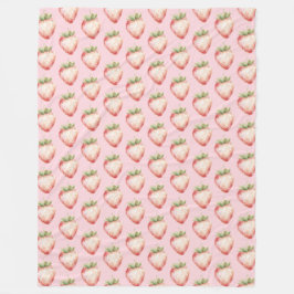 Strawberry Fruit Birthday フリースブランケット