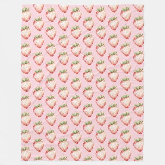 Strawberry Fruit Birthday フリースブランケット (正面)