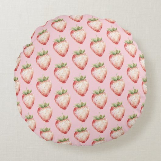 Strawberry Fruit Birthday ラウンドクッション (正面)