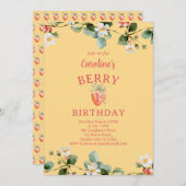 Strawberry Garden First Girls Birthday 招待状 (正面/裏面)