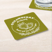 strawberry gardening スクエアペーパーコースター (アングル)