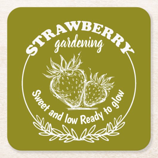 strawberry gardening スクエアペーパーコースター (正面)