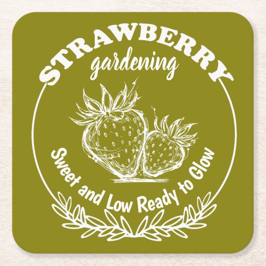 strawberry gardening スクエアペーパーコースター (正面)