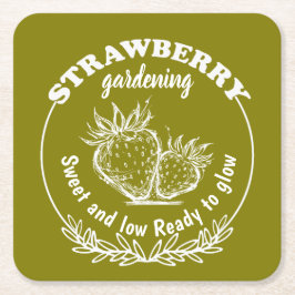 strawberry gardening スクエアペーパーコースター