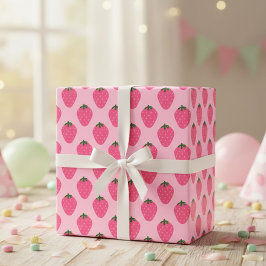 Strawberry gift wrap, cute gift wrap with fruit  ラッピングペーパー