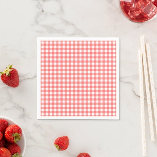 Strawberry Gingham Party スタンダードカクテルナプキン (インサイチュ)