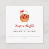 Strawberry Girl Baby Shower Diaper Raffle エンクロージャーカード (正面)
