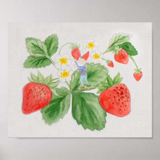 Strawberry Gnome art print ポスター (正面)