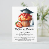 Strawberry Graduation Cupcake Brunch Celebration 招待状 (スタンド正面)