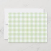 Strawberry Green Gingham Border Personalized ノートカード (裏面)