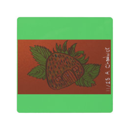 Strawberry Home Sweet Home メタルプリント