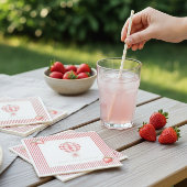 Strawberry Hot Air Balloon Baby Shower Paper スタンダードカクテルナプキン