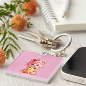 Strawberry Ice Cream Cone Kawaii Keyring キーホルダー (正面右)