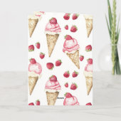 Strawberry Ice Cream Cones Birthday カード (裏面)