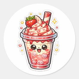 Strawberry Ice Tea ラウンドシール
