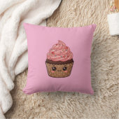 Strawberry Icing Cupcake Kawaii Cushion Pillow クッション (ブランケット)
