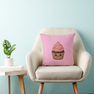 Strawberry Icing Cupcake Kawaii Cushion Pillow クッション