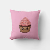 Strawberry Icing Cupcake Kawaii Cushion Pillow クッション (正面)
