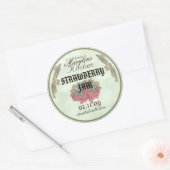 Strawberry Jam canning jar labels1 ラウンドシール (封筒)